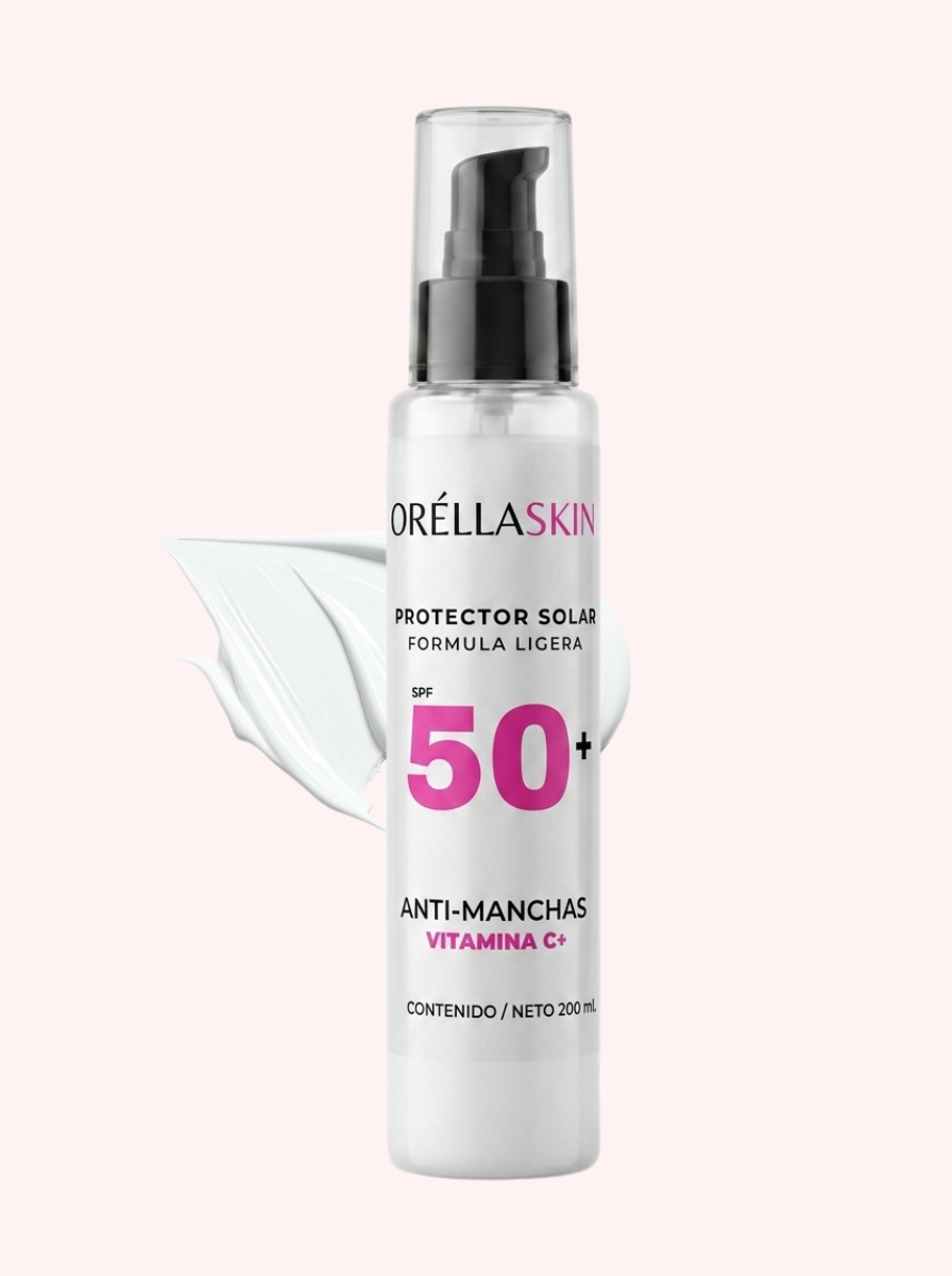 PROTECTOR SOLAR SPF 50+ ANTI-MANCHAS – ORÉLLA SKIN
Vitamina C+ | Fórmula Ligera