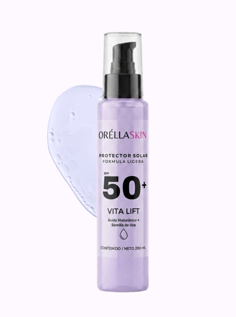 PROTECTOR SOLAR VITA LIFT SPF 50+ – ORÉLLA SKIN
Fórmula Ligera | Hidratación + Efecto Reafirmante